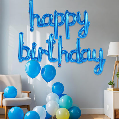 Happy Birthday Balloons Banner Foil Letters Balloons Connected, Personalized Birthday Signs for Women Men Boys Girls Birthday Party Decorations, Small Gold