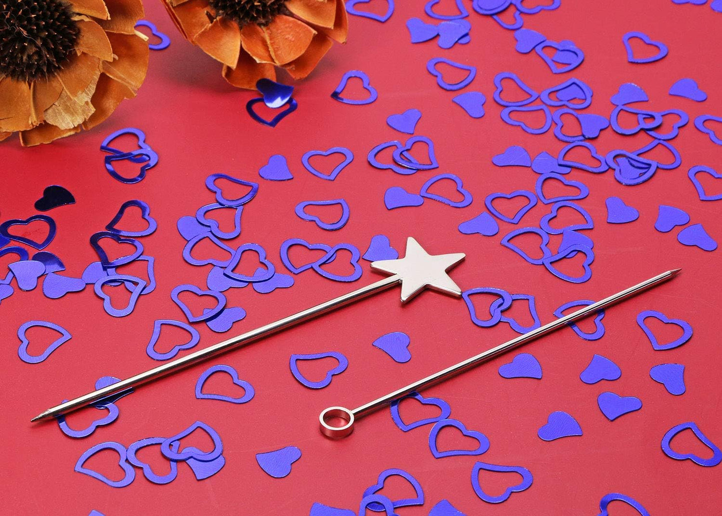 ONLYKXY 1200Pcs Love Heart Shaped Confetti, Table Wedding Decoration, Glitter Confetti for Wedding Party (Silver)