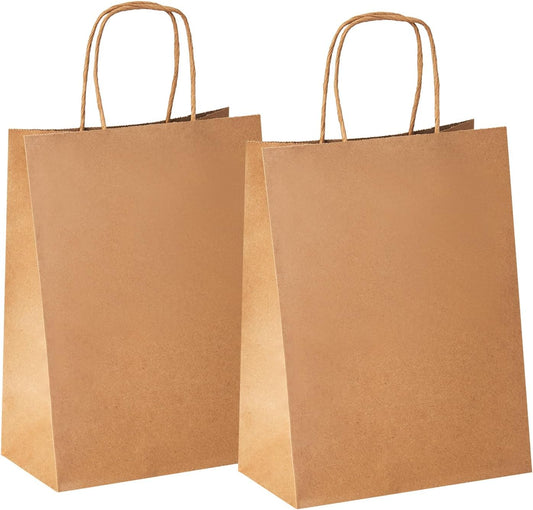 YEEHAW 24 Pack Small Gift Bags 5.8"×3.2"×8.25" Kraft Paper Bags with Handles, Party Favor Bags Bulk for Kids Birthday, Baby Shower, Crafts, Wedding, Party (6 Colors)