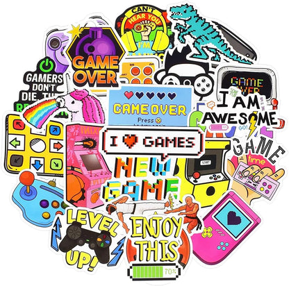 QTL Neon Stickers for Teens & Students Prizes, Waterproof Vinyl Party Favor Stickers, School Rewards, Water Bottle and Laptop, 50PCS - Colors B