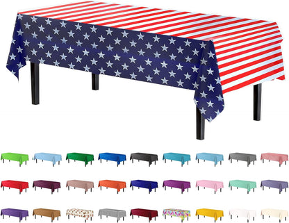 Exquisite Party Solids 6-Pack Premium Plastic Tablecloth 54in. x 108in. Rectangle Plastic Table Cover - Navy