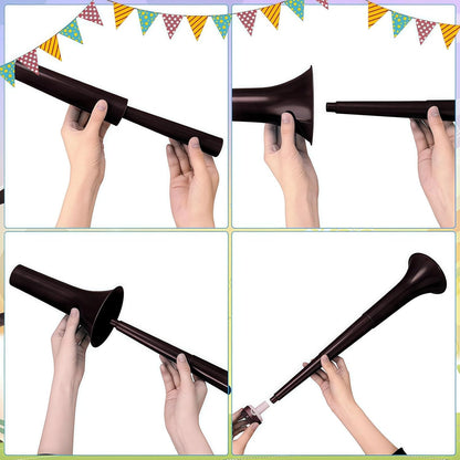 6 Pcs Stadium Horn for Adult, 21 Inch Vuvuzela Plastic Collapsible Cheering Trumpets for Sporting Events Football Carnival Party, Red