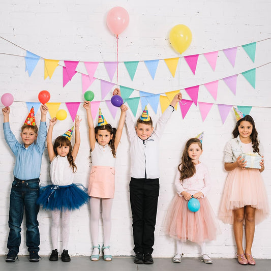 48PCS Pennant Banner Flags with 4 Jute String,Multicolor Hanging Triangle Bunting Flags Garland for Birthday,Weddings,Parties,Classroom,School, Home and Outdoor Events Decorations