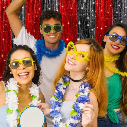 Birthday Party Decorations: 3 Pack 3.3 x 9.9 ft Gold Foil Fringe Curtains Party Supplies, Tinsel Curtain Backdrop for Parties/Birthday/Photo Booth