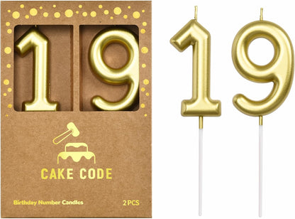2.76 Inch Classical Gold 5 Number Birthday Candles, Gold Number Candles, Cake Number Candles, Party Celebration