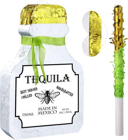 Panelee Adult Piñata with Stick Tassel Blindfold Confetti Beer Mug Piñata Champagne Whisky Tequila Bottle Set for Adult Women Men Bachelor Birthday Wedding Anniversary Party(Whisky)