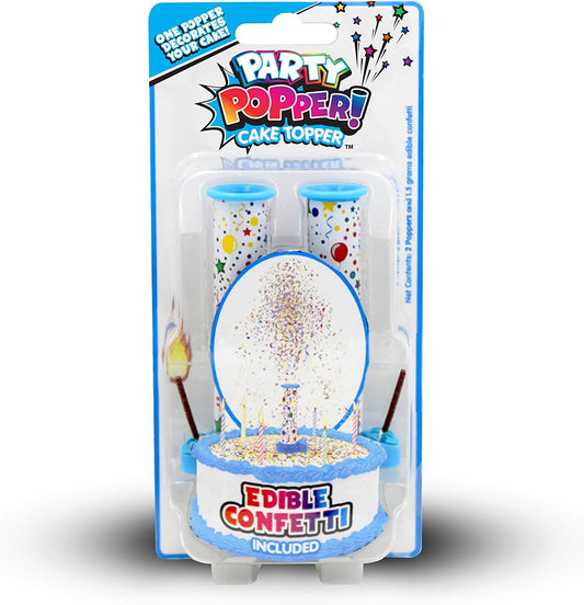 BEST PARTY EVER! Confetti Candle Cake Topper, Shower Cakes in Edible Sprinkles, Fun Way to Celebrate Birthdays, Parties and More, 2-Pack, Pink