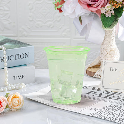 50 Pack Black Clear Plastic Cups 12 oz Disposable Drinking Cups for Wedding Black Birthday Party Supplies