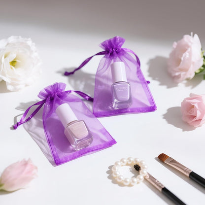 joycraft 50Pcs Organza Bags, 2x3 inch Gift Favor Bags, White Wedding Favor Bags, Jewelry Pouches with Drawstring, Mesh Bags Drawstring for Jewelry, Festival, Makeup, Candy, Desserts