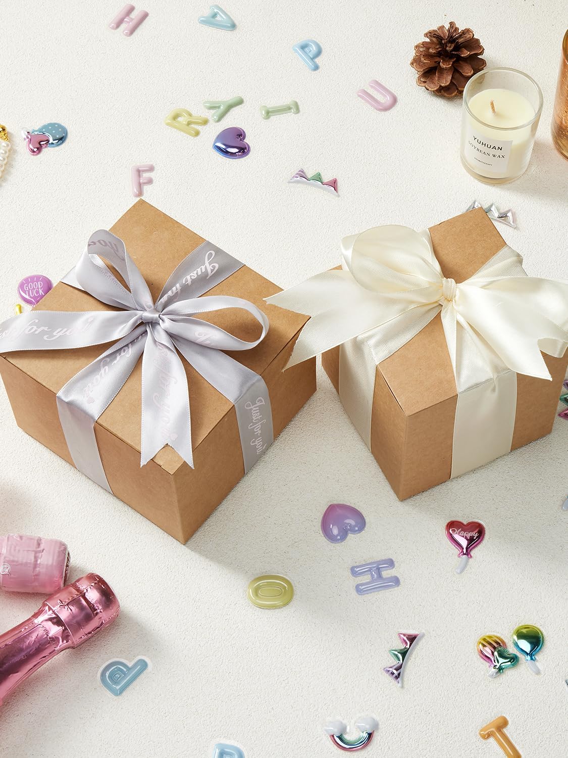 Eupako Gift Boxes 4x4x4 50 Pack White Kraft Paper Box with Lids Party Favor Boxes for Bridesmaids Proposal, Crafting, Cupcake, Wedding, Christmas