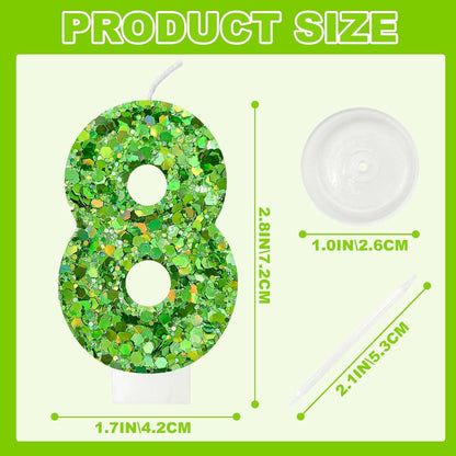 Birthday Number Candles, Glitter Number Candle Cake Decorations with Sequins, Cupcake Decorations for Girls, Women, Party Anniversary Celebrations (Number 6, Purple)