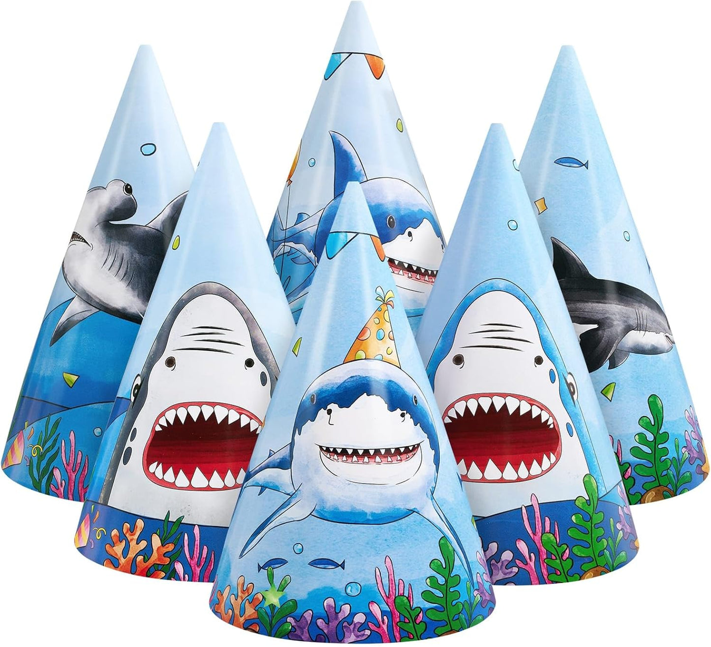 WERNNSAI Birthday Party Hats - 12 Pcs Birthday Party Supplies Cone Hat Headbands Colorful Paper Party Hats for Kids