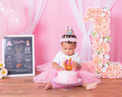 Birthday Rainbow Girl Crown, Birthday Hat for Event Party Supplies,Photo Props