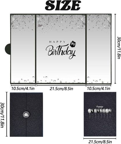 Crenics Black and White Birthday Decorations Women Men, Creative Birthday Guest Signature Book Alternative 18" x 12", Great Party Gifts for Girls or Boys