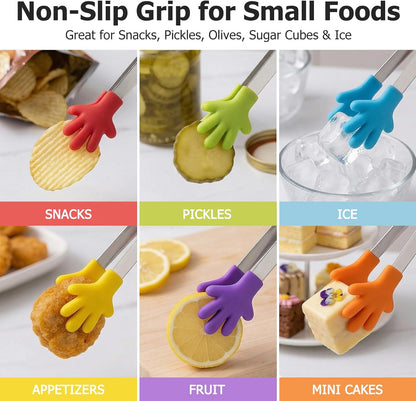 Shindel Small Tongs, 5" Mini Metal Tongs for Serving Food, Cute Kitchen Tool for Candy, Snacks, Chips, Cookies, Appetizers, Fruit, Pickles & Ice Cubes, Great for Party, Buffet & Dessert Table