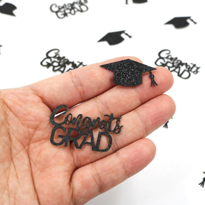 200PC Gold Graduation Confetti Class of 2026 Congrats Grad Confetti for Table Grad Cap Scatters for Graduation party decorations 2026