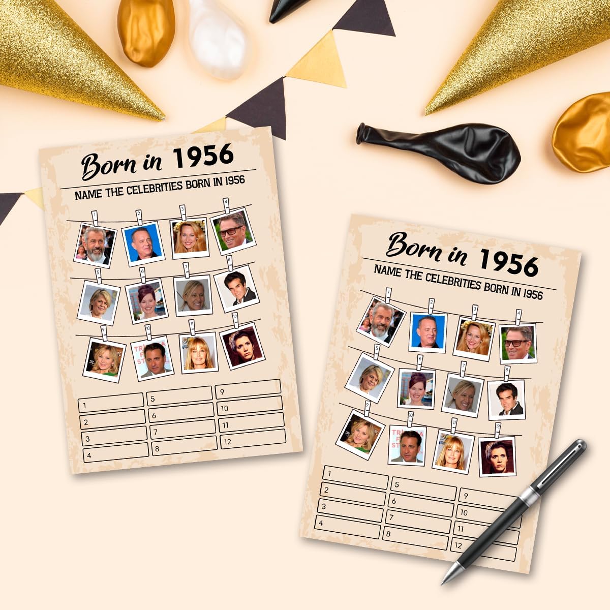 QUPT 40th Birthday Party Games, Movies in 1986 Games, Birthday Party Supplies for Adults, Fun 1986s Party Game，Pack of 30 Cards