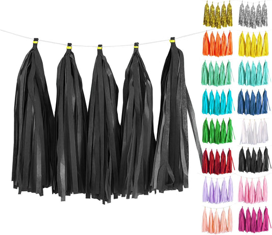 White Tassel Garland 20 Pcs, Tissue Paper Tassels Garland Banner for Party Birthday Wedding Decoration Baby Shower Table Decor