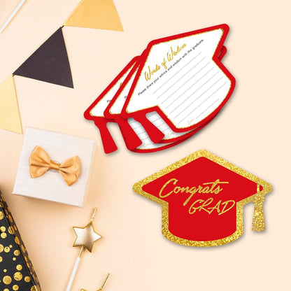 Yuzi-n Graduation Advice Cards for The Graduate (50 Pack), High School or College Graduation Party Games Decorations Supplies, Well Wishes Card for Graduates, Advice For The Graduate Cards (Black)
