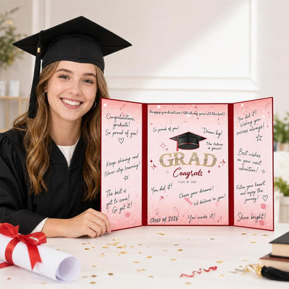 Graduation Guest Book 2026, Blue Gold Graduation Decorations Class of 2026 Graduates Sign in Book Signature Board Congrats Grad Decor Party Supplies, High School College Graduations Gifts for Her Him