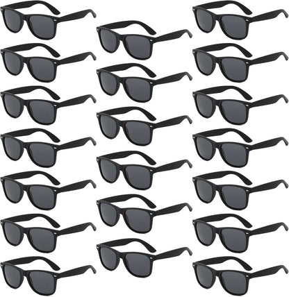 20 Pairs Bulk Sunglasses for Adult Retro 70s 90s Cheap Glasses (Black)