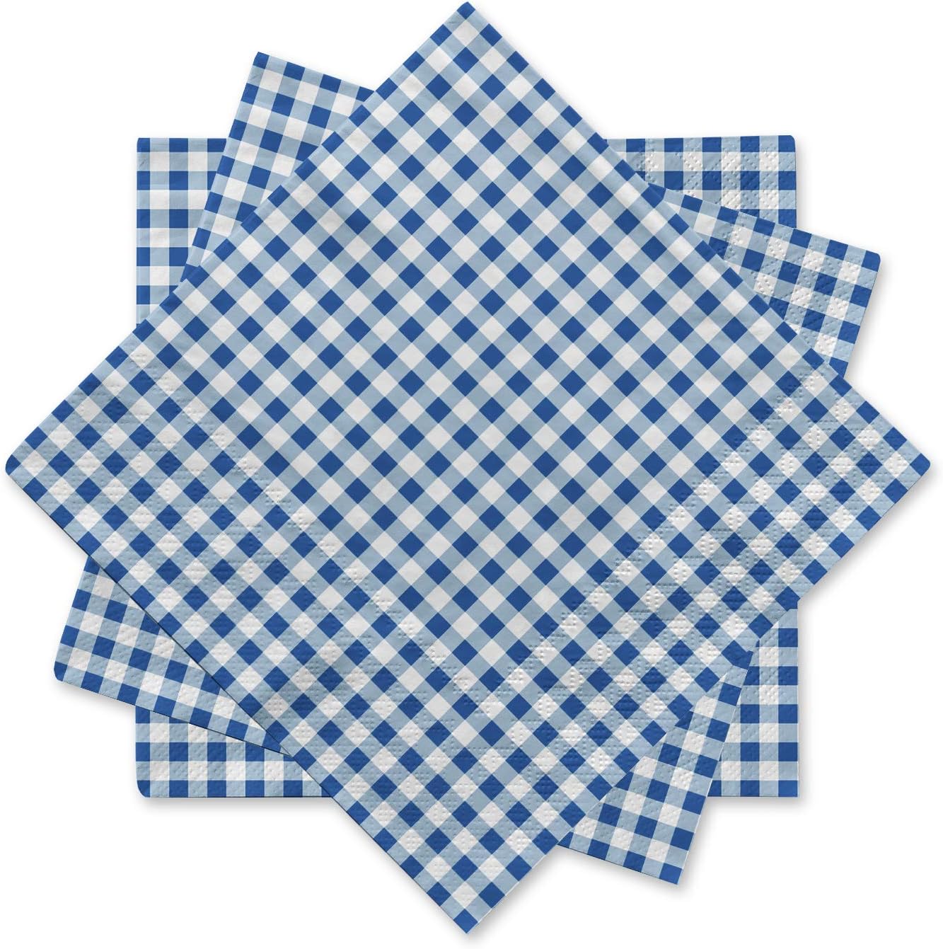 Gatherfun Disposable Red and White Gingham Paper Napkins (Pack of 50)