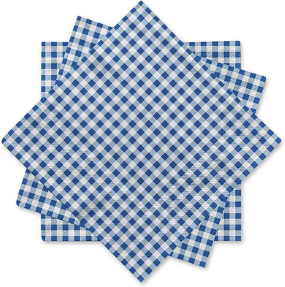 Gatherfun Disposable Red and White Gingham Paper Napkins (Pack of 50)