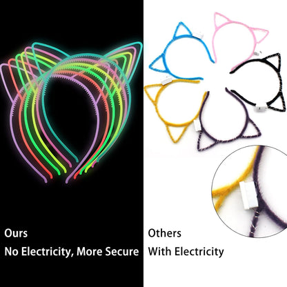 ZIRICHER 6 Colors Glow in the Dark Headbands, Plastic Light Up Hair Band Crowns Luminous Headband For Girls Party Headbands