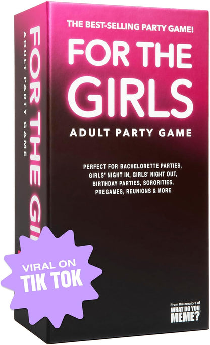 For The Girls Card Game by Relatable, The Viral Girls Night Adult Party Game, Great for Bachelorette Party Games, Weekends and Trips, Includes a die, and 400 Cards Across 5 Categories