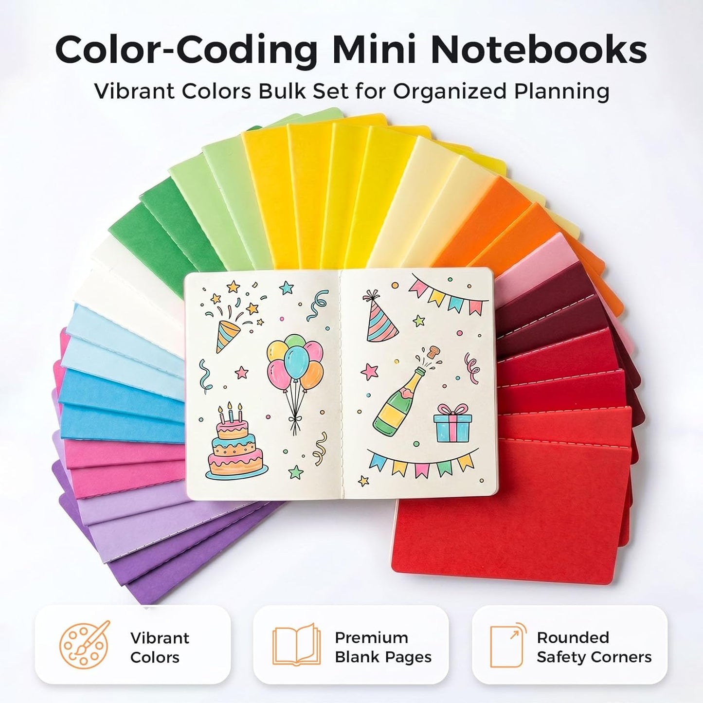 Koogel 32 Pack Small Notebooks Bulk, 3.5 x 5.5 Inch Mini Journal Pocket Notepads Set for Back To School, Colorful Cover Memo Notepad for Kids Students Office Supplies,Tiny Note Book Bulk