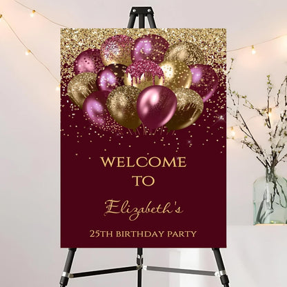 Editable Birthday Welcome Sign, Pink Bow Birthday Party Sign, Custom Birthday Signs, Welcome To Birthday Party, Birthday Party Decor, Welcome To Birthday Celebration Party Sign #12