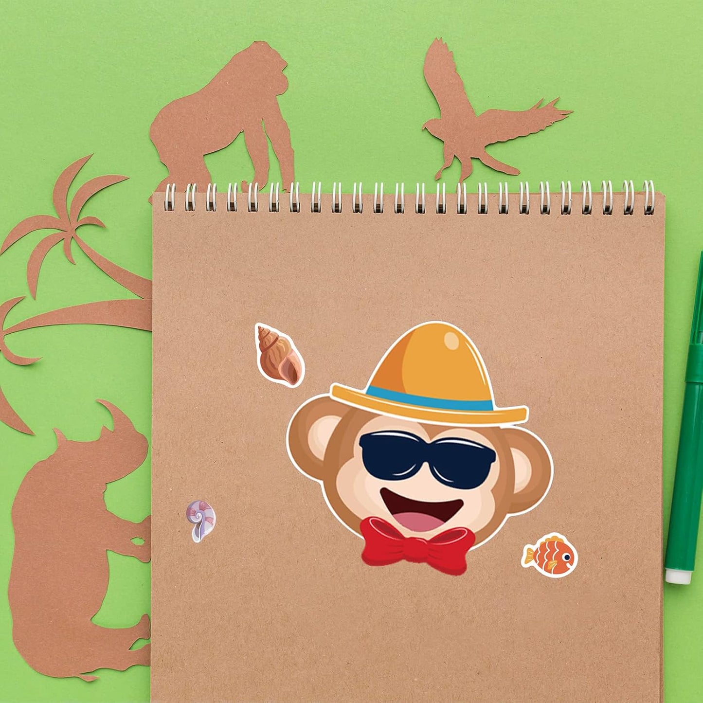 24 Sheets 8.27''×5.9'' Make Your Own Stickers for Kids Toddlers, Make a Face Stickers Mix and Match with Unicorns Dinosaur Horse and Sea Animals for Kids Party Favors Activities