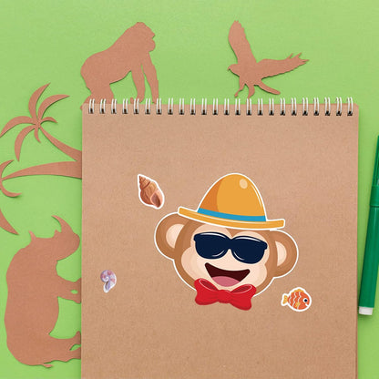 24 Sheets 8.27''×5.9'' Make Your Own Stickers for Kids Toddlers, Make a Face Stickers Mix and Match with Unicorns Dinosaur Horse and Sea Animals for Kids Party Favors Activities