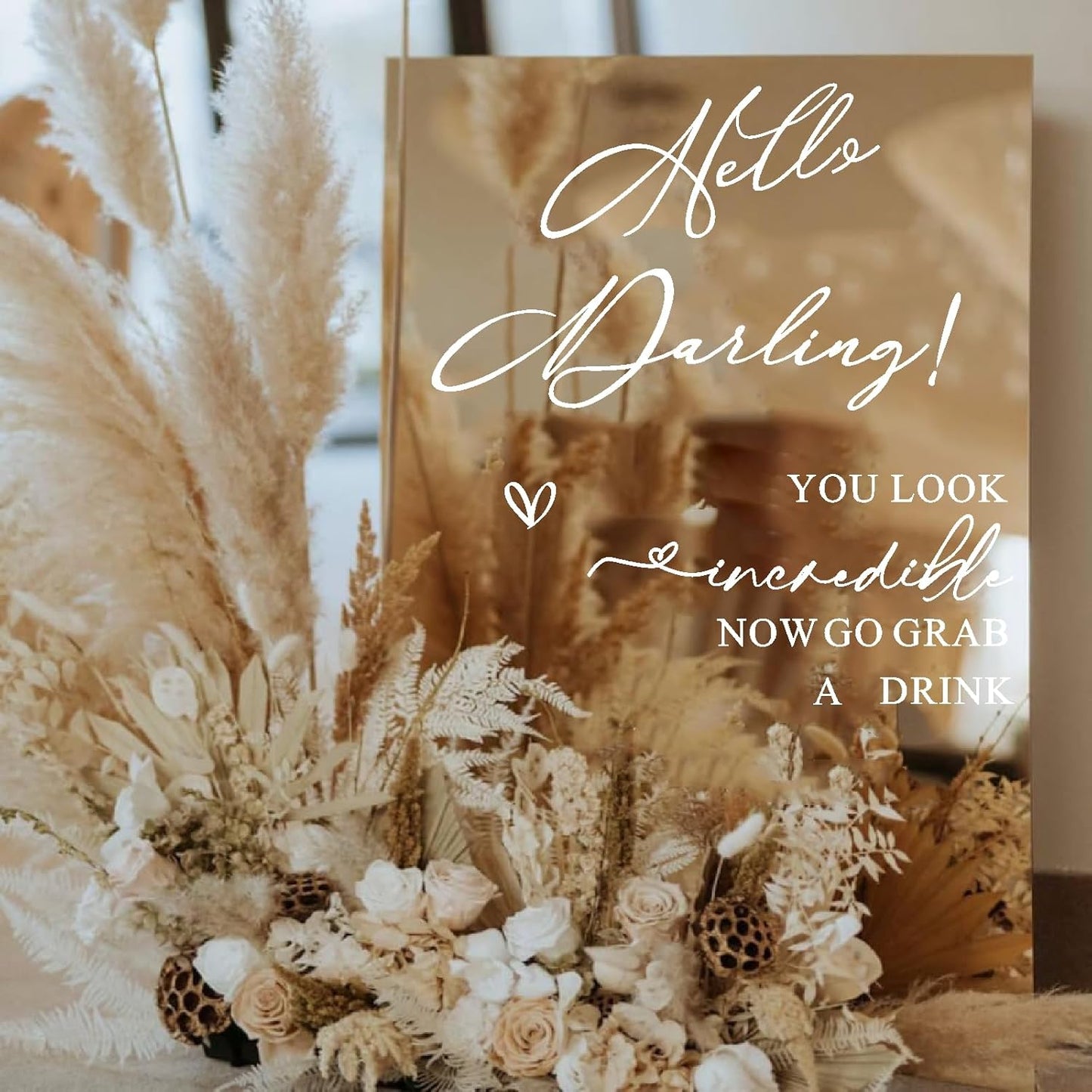 Custom Name Welcome to Our Wedding Signs Personalized Wedding Mirror Decals Selfie Mirror Decal for Wedding Entry Reception Display Golden Date Marriage DIY Vinyl Lettering Welcome Party Decoration
