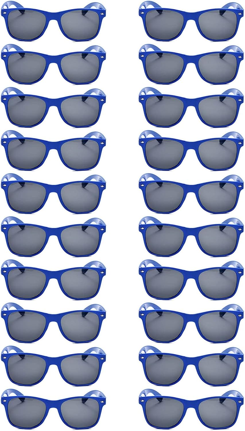 20 Pairs Bulk Sunglasses for Adult Retro 70s 90s Cheap Glasses (Black)