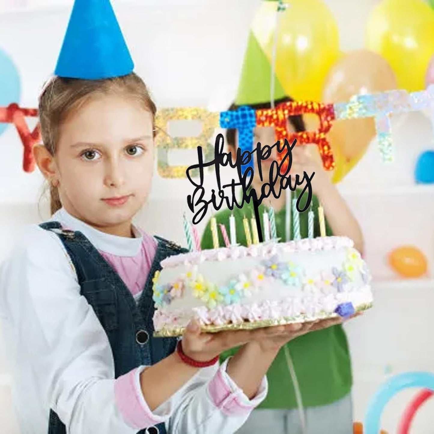 DIY Happy birthday Cake Topper Black Acrylic