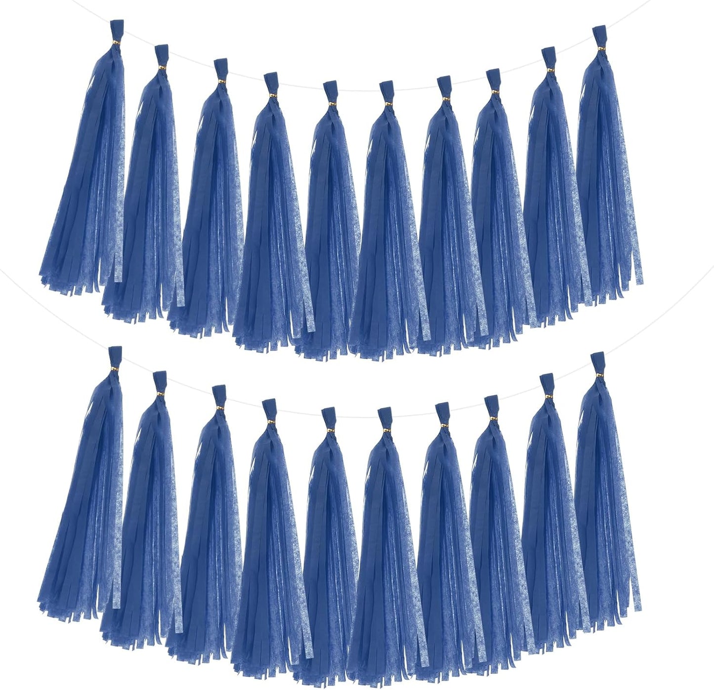 MECCANIXITY 20Pcs Tassel Garland Banner Tissue Paper for Streamers Party Decorations, Valentine's Day Birthday Decor for Women with Rope and Tie Wire (Pink, 14.6Inch)