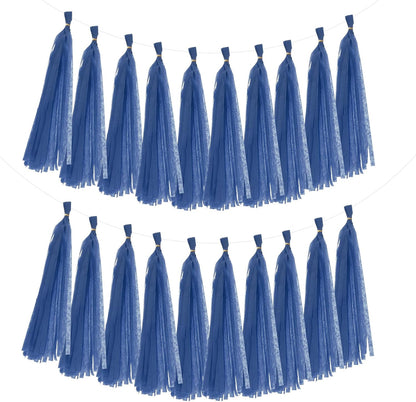 MECCANIXITY 20Pcs Tassel Garland Banner Tissue Paper for Streamers Party Decorations, Valentine's Day Birthday Decor for Women with Rope and Tie Wire (Pink, 14.6Inch)