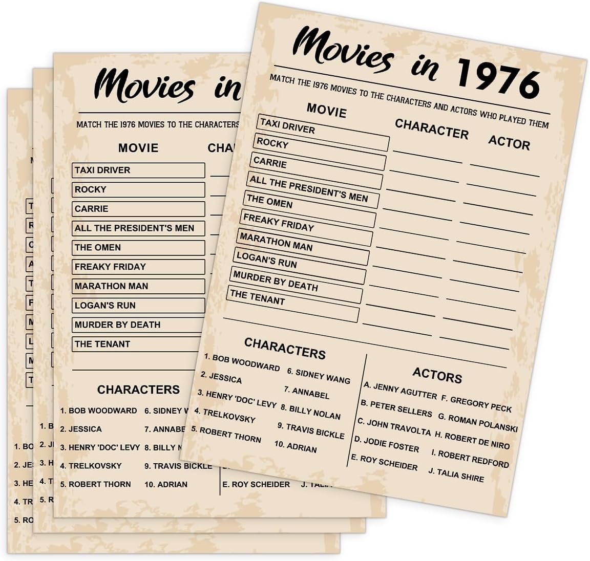 QUPT 40th Birthday Party Games, Movies in 1986 Games, Birthday Party Supplies for Adults, Fun 1986s Party Game，Pack of 30 Cards