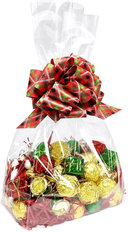 Gusseted Flat Bottom Cellophane Bags with Paper Insert 50Pcs 4x2x8 Inches Smore Bags
