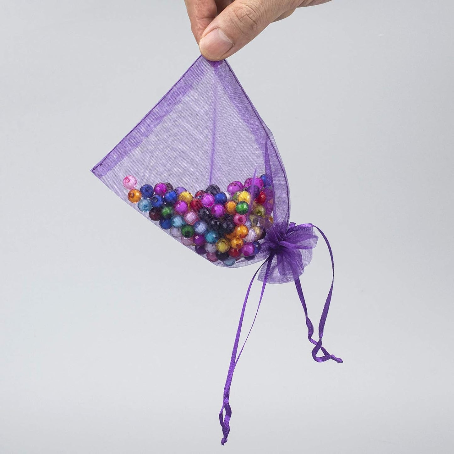 100pcs White Organza Bags 2x3 inch Sheer Drawstring Gift Bags Jewelry Pouches Wedding Party Christmas Favor Gift Bags, Little Mesh Gift Pouches Mini Candy Bags for Small Presents Earrings