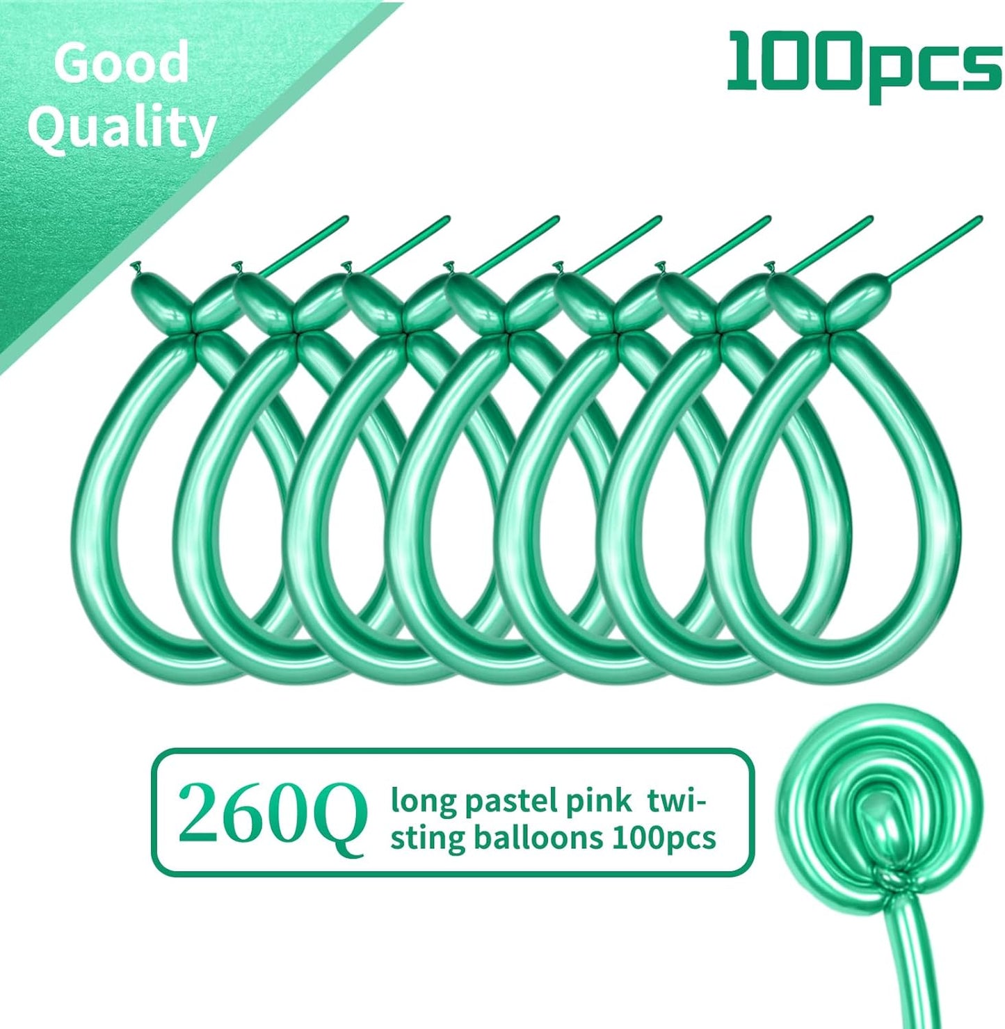 260 Clear Long Balloons for Animals, Thickening Skinny Latex Twisting for Arch Modeling Magic Clown Birthday Wedding Party Decorations 100pcs