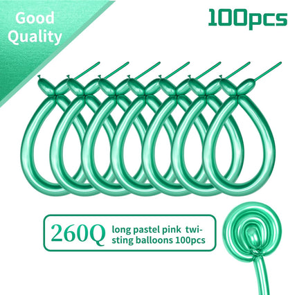 260 Clear Long Balloons for Animals, Thickening Skinny Latex Twisting for Arch Modeling Magic Clown Birthday Wedding Party Decorations 100pcs