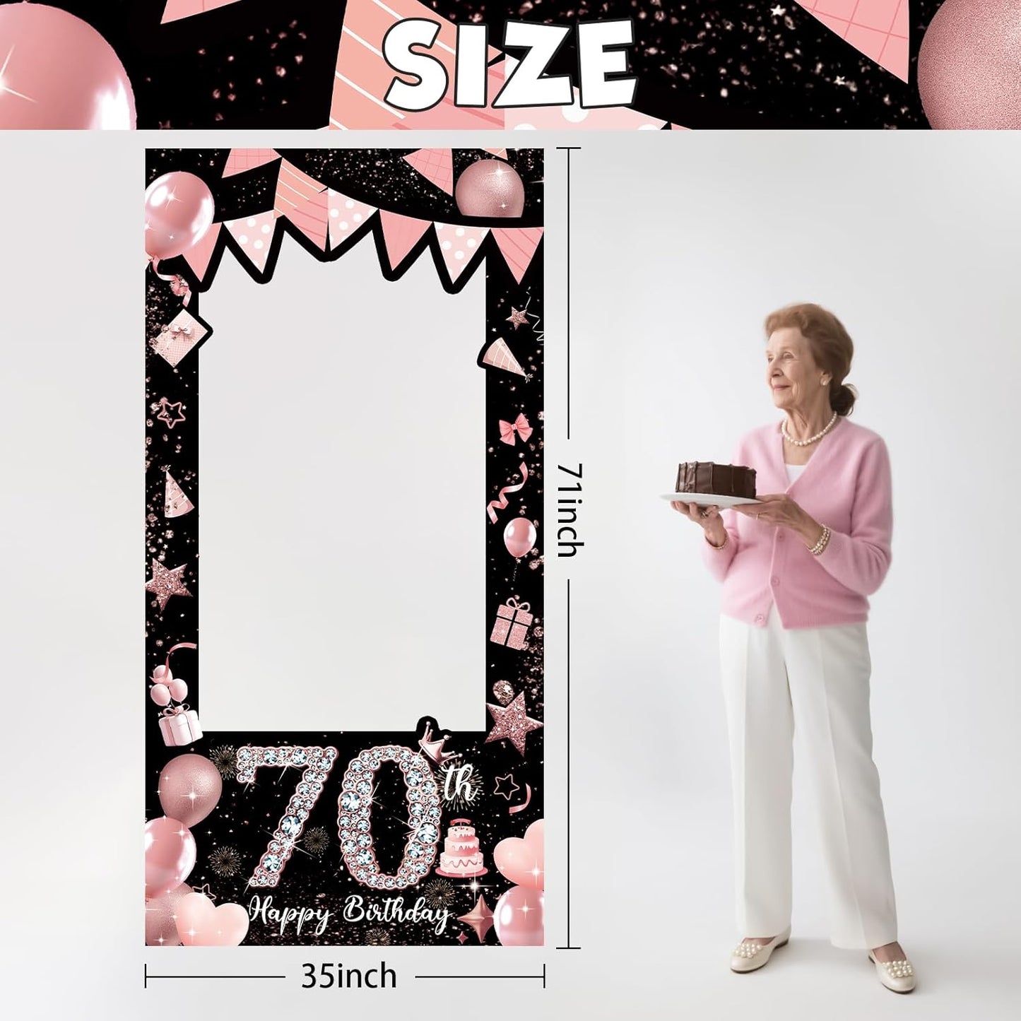 Pink 80th Birthday Neon Photography Banner Backdrop Glow Party Disco Dance Neon Theme Birthday Banner Photo Frame Props Props Selfie Background Face Cutout Photo Props Decoration