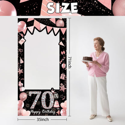 Pink 80th Birthday Neon Photography Banner Backdrop Glow Party Disco Dance Neon Theme Birthday Banner Photo Frame Props Props Selfie Background Face Cutout Photo Props Decoration