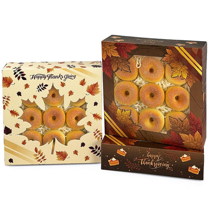 qiqee 8x8x2.5 Inch White Pastry Box With Window Donut Pie Boxes 12pcs Bakery Box (Auto-pop Up)
