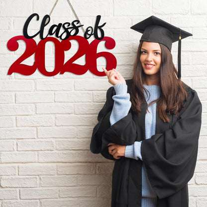 Class of 2026 Wooden Sign Graduation Party Decorations 2026 White Graduation Photo Booth Prop Senior2026 Sign for High School College Party