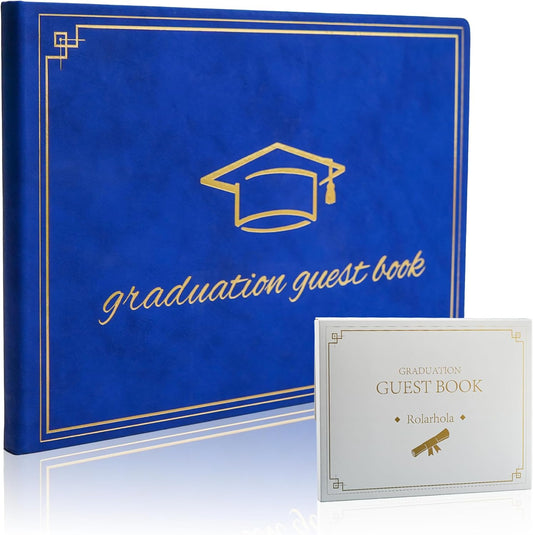 2026 Graduation Guest Book - Elegant 7x9 Inch White, Graduation Memory Book 2026 with Premium 120 Pages, 2026 Graduation Guest Sign in Book for College Graduates (Classic Graduation Gift)