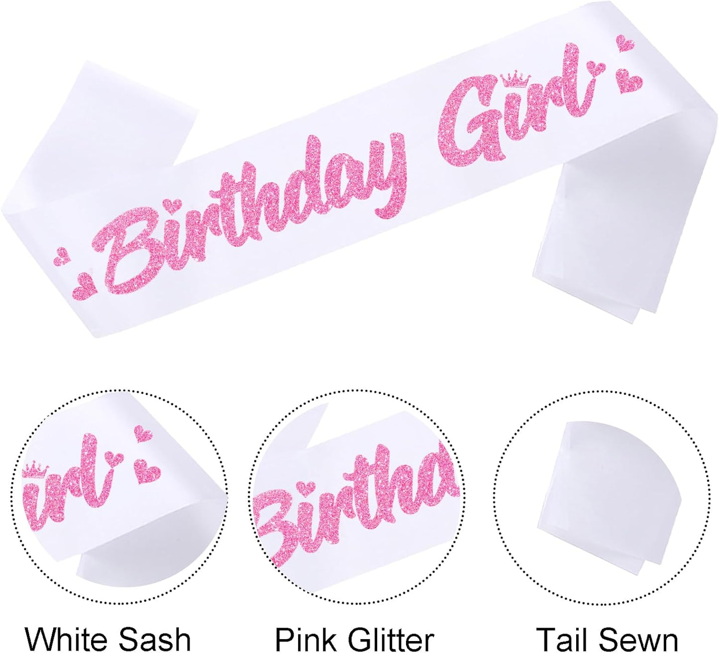 ‘Birthday Girl' Birthday Sash Royal Blue with Glitter Silver Letters Birthday Sash for Women, Sweet 16, 18th 21st B-day Sash