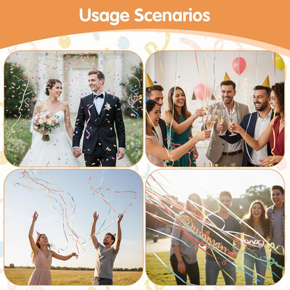 50 Pack No Mess Streamers, Colorful Hand Throw Streamers Poppers, No Mess Paper Crackers Romantic Confetti Poppers for Wedding, Birthday, Party Celebrations, Graduation, Party Favors Shows